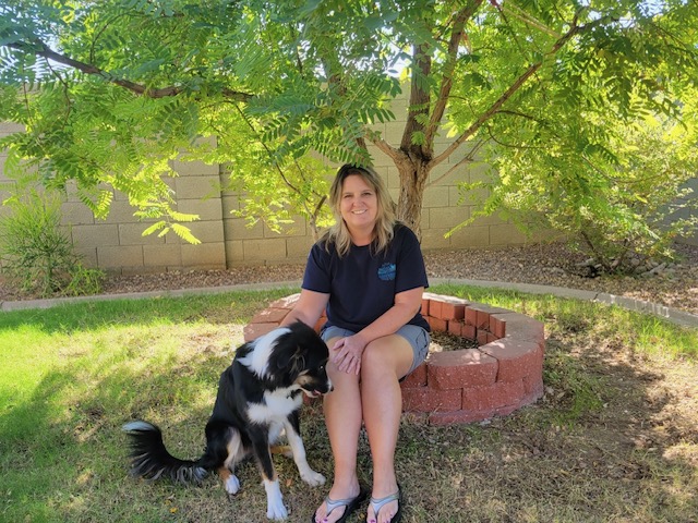 Julie with her dog